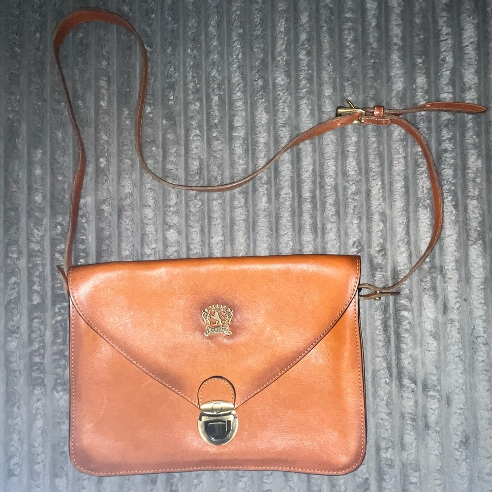 Pratesi Firenze Cognac Brown Made in Italy Leather Satchel Shoulder Bag/Purse 🎁